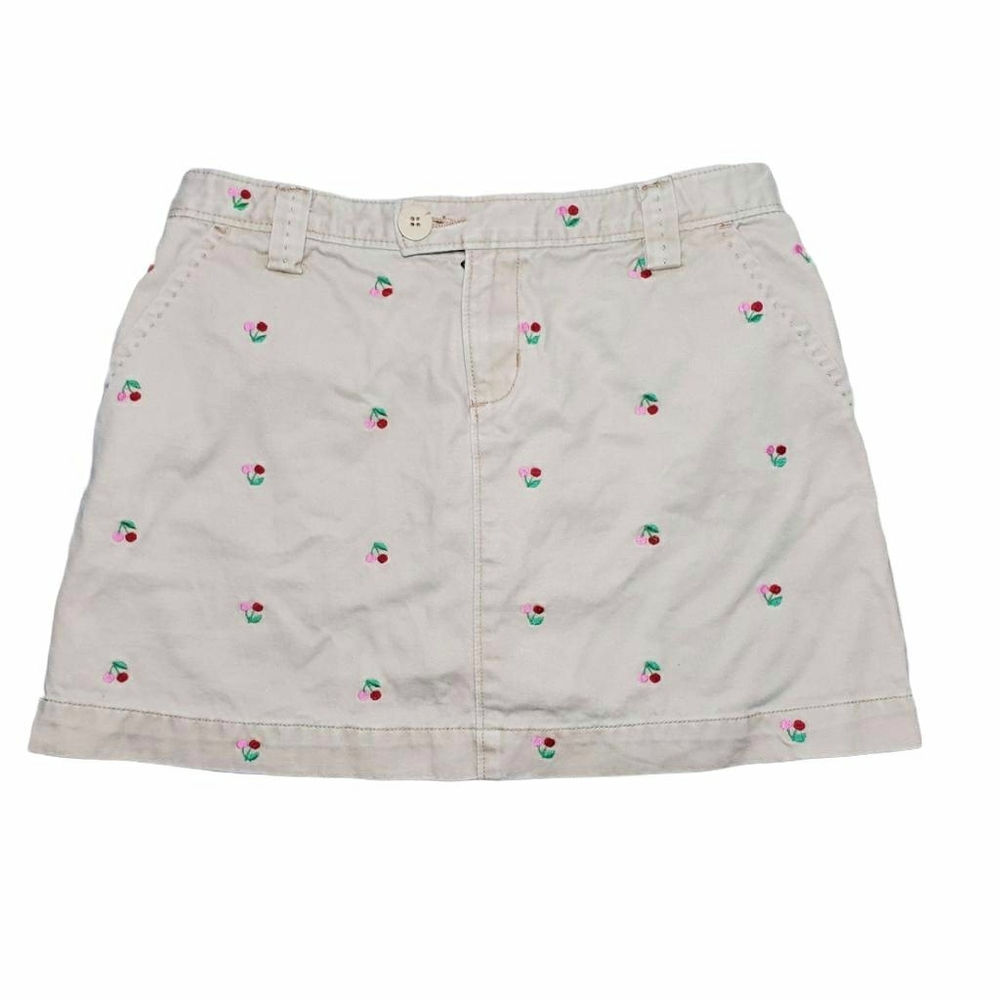 GAP Kids Khaki Cherry Embroidered Skirt Size 14